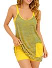 Vestido esportivo feminino IQSQSQ sem mangas com shorts e bolsos