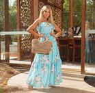 Vestido estampado cor azul