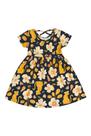 Vestido Estampado de Onça e Flores com Decote Redondo Kyly