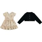 Vestido Estampado Florzinha com Jaqueta Preto - Kiki Xodó