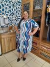 Vestido estampado malha decote tiras plus size