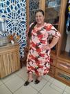 Vestido estampado malha decote tiras plus size