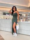 Vestido EUA com Fenda moda gringa Longa Alcinha Vestido EUA com Fenda moda gringa Longa Alcinha