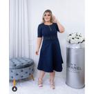 Vestido Evangélico Midi Jeans Justo Godê com Cinto de Corações e Zíper IM