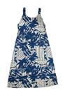 Vestido Evasê Midi Vida Manga Curta com Pregas - Cor do Céu Vestido Evasê Midi Vida Manga Curta com Pregas - Cor do Céu