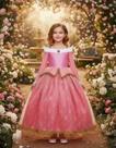 Vestido Fantasia Bela Adormecida Infantil Princesa Aurora