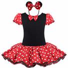 Vestido Fantasia Halloween Carnaval Infantil Rosa Ou Vermelho com Bolinhas Brancas