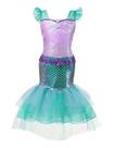 Vestido Fantasia Infantil Cosplay Temático Princesa Sereia Ariel Lilás