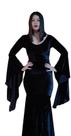 Vestido Fantasia Mortícia Família Addams Bruxa Feiticeira Halloween Princesa Urbana Luxo