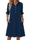 Vestido FEKOAFE Spring Summer com decote em V para mulheres