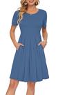 Vestido feminino AUSELILY de manga curta de verão com bolsos