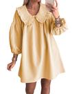 Vestido feminino Babydoll xadrez Ynhonra 2025, mini laranja, tamanho P