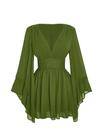 Vestido feminino BEAUDRM plus size boho de malha ocidental verde Vestido feminino BEAUDRM plus size boho de malha ocidental verde