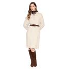 Vestido Feminino Biamar Tranças Gola Polo Bege Claro