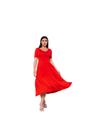 Vestido Feminino Casual Saia Duas Marias Mídi Com Decote Em V Vestido Feminino Casual Saia Duas Marias Mídi Com Decote Em V
