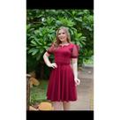 Vestido Feminino Com Cinto Midi Rodado Evangélico Social Godê Prinçesa