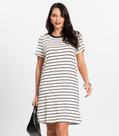 Vestido Feminino Cotton Listrado Rovitex Bege