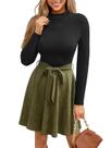 Vestido feminino CUPSHE de mangas compridas de outono A Line Mini verde oliva Vestido feminino CUPSHE de mangas compridas de outono A Line Mini verde oliva