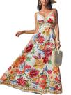 Vestido feminino CUPSHE, de verão, decote em V, sem mangas, floral, vermelho M