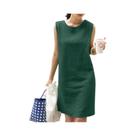 Vestido Feminino De Algodão Sem Mangas, Verão, Casual, Elegante, Para Trabalho, ZANZEA 2024