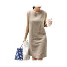 Vestido Feminino De Algodão Sem Mangas, Verão, Casual, Elegante, Para Trabalho, ZANZEA 2024