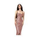 Vestido Feminino De Cetim Decotado Com Alças, Estilo Europeu Americano, De Alta Qualidade, Sensual,