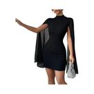 Vestido Feminino De Chiffon Com Gola Redonda E Pérolas Estilo Europeu Americano 2025