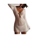 Vestido Feminino De Manga Comprida Com Decoração Em Malha, Proteção Solar Para Férias Na Praia Vestido Feminino De Manga Comprida Com Decoração Em Malha, Proteção Solar Para Férias Na Praia