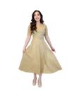 Vestido Feminino de material sintético material ecológico Midi Inverno Vestido Feminino de material sintético material ecológico Midi Inverno