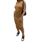 Vestido Feminino de Tricô Longo Sem Manga Coladinho Aurora