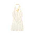 Vestido Feminino De Verão Em Cetim De Seda Sem Costas, Simples, Elegante E Sexy Com Decote Halter Vestido Feminino De Verão Em Cetim De Seda Sem Costas, Simples, Elegante E Sexy Com Decote Halter