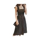 Vestido Feminino De Verão Sem Mangas Com Poás, Estilo Praia, Decote Nas Costas, Alças Finas, Modelo