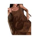 Vestido Feminino De Verão Sexy Com Alças, Estilo Europeu-Americano, Solto, Em Algodão E Linho, Saia