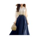 Vestido Feminino Elegante Com Decote Em V E Lanterna ZANZEA, Primavera-verão, Linha A, Casual, Para