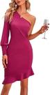Vestido feminino, elegante, coquetel de alto e baixo comerciante