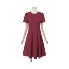 Vestido Feminino Elegante De Verão Com Manga Curta E Pregas ZANZEA OL Work Party Casual Sundress