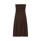 Vestido Feminino Elegante sem alça Plissado Com Efeito Emagrecedor Moda 2025