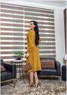 Vestido feminino em lanzinha mostarda