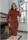 Vestido feminino em trico marrom