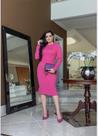 Vestido feminino em trico rosa