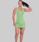 Vestido Feminino Esportivo De Beach Tennis Bicolor Modelo Regata Short Com Bolsos Funcionais Laterais Proteção Uv
