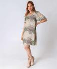 Vestido Feminino Estampa Folhas Manga Curta Marisa Ver-58431