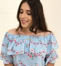 Vestido feminino estampado tamanho G tecido viscose cor azul