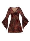 Vestido feminino Floerns Boho Western Floral Mini marrom escuro