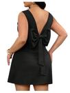 Vestido feminino Floerns plus size, sem mangas, formal, preto