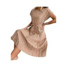 Vestido Feminino Floral Plissado - Primavera/Verão - Cintura Alta