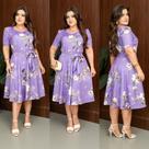 Vestido Feminino Godê Moda Evangélica Midi Rodado Elegante para Igreja Culto Recatado