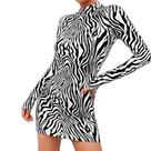 Vestido Feminino Gola Animal Print Vestido Feminino Gola Animal Print