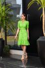 Vestido Feminino Gola Em V, Verde, Tamanho G Vestido Feminino Gola Em V, Verde, Tamanho G