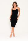 Vestido Feminino Gorgurão Slim Preto FitWell